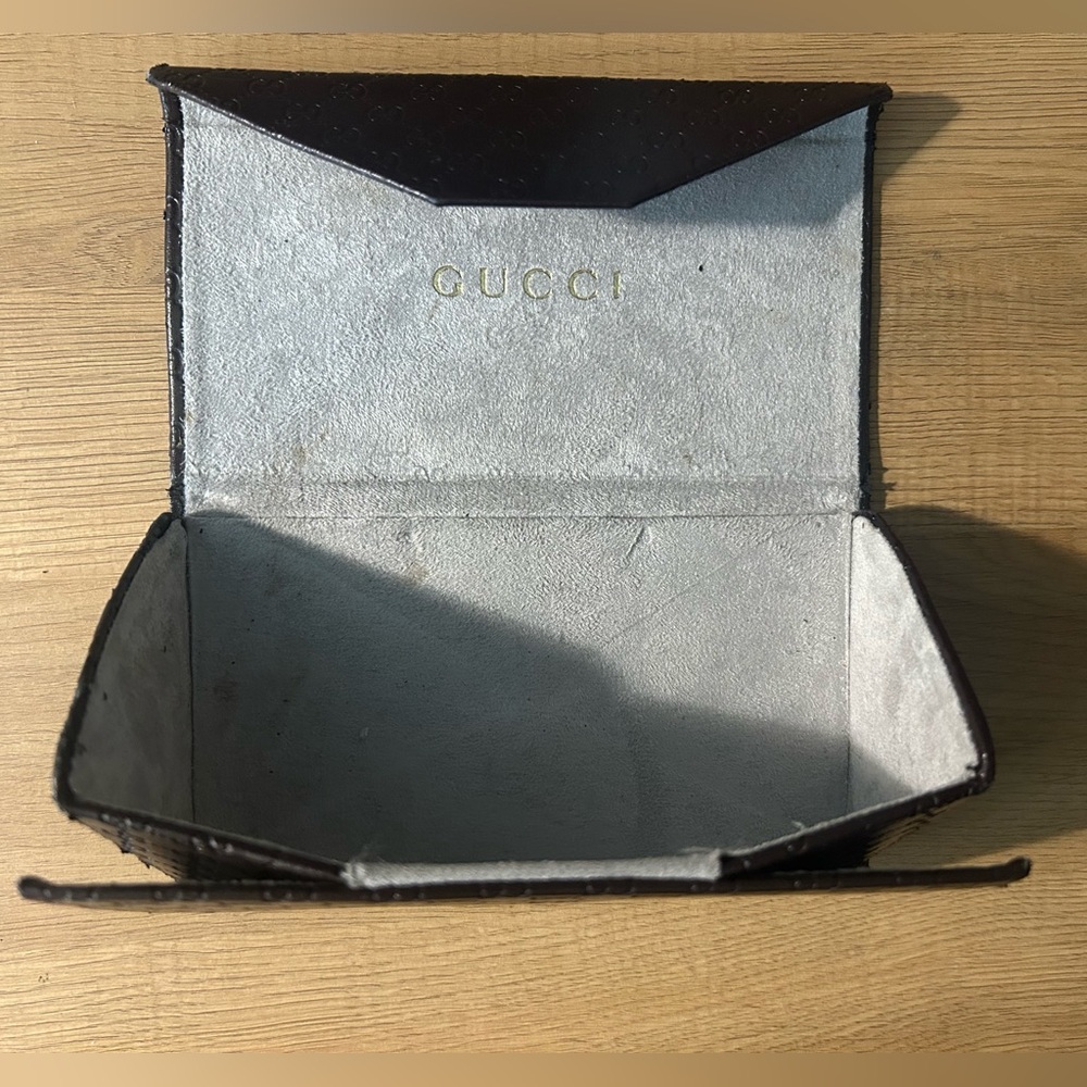 GUCCI Leather Tri-Fold Case Eyewear Case/Wallat